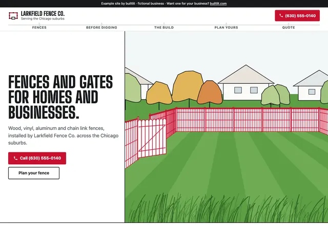 Larkfield Fence Co., example site