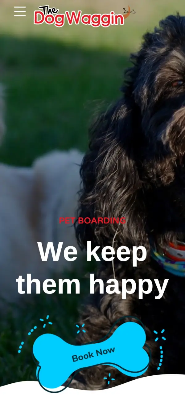 The Dog Waggin' website on a phone