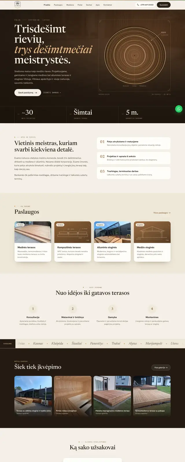 30 Rievių website on a phone